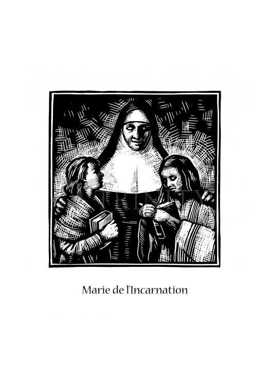 St. Marie of the Incarnation - Holy Card by Julie Lonneman - Trinity Stores