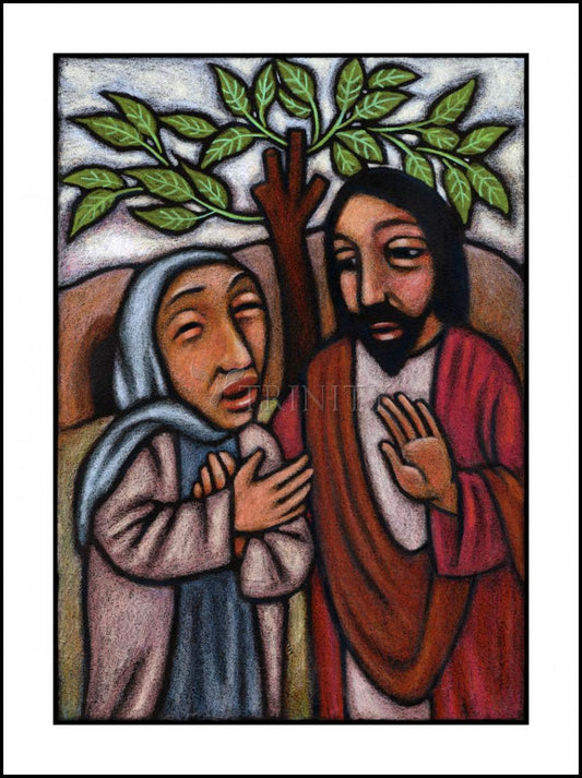 Lent, 5th Sunday - Martha Pleads With Jesus - Wood Plaque by Julie Lonneman - Trinity Stores