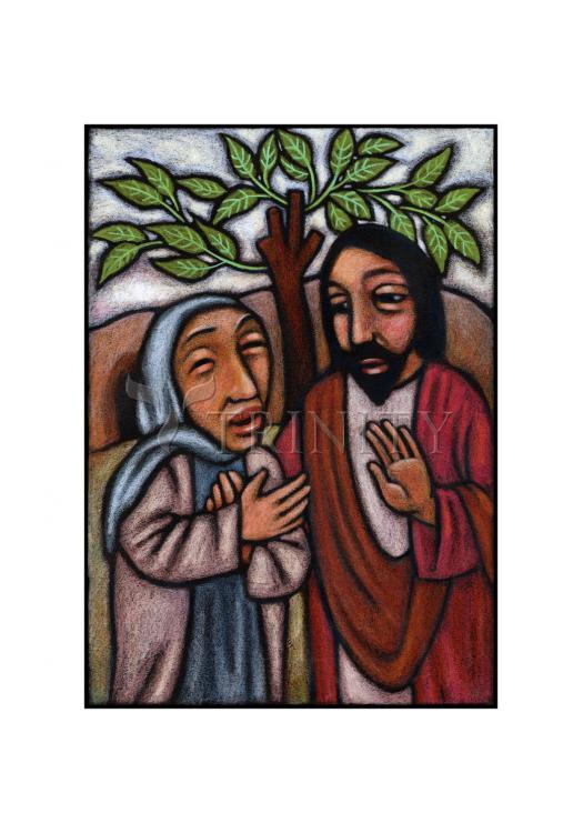 Lent, 5th Sunday - Martha Pleads With Jesus - Holy Card by Julie Lonneman - Trinity Stores