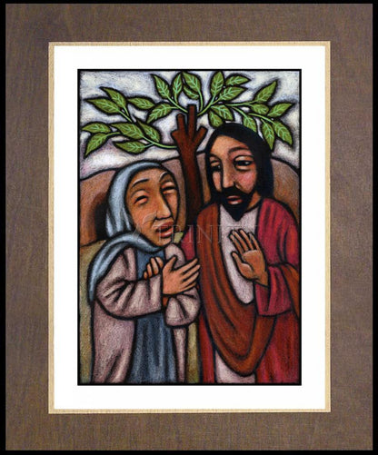 Lent, 5th Sunday - Martha Pleads With Jesus - Wood Plaque Premium by Julie Lonneman - Trinity Stores