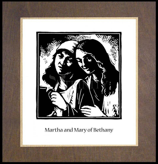 St. Martha and Mary - Wood Plaque Premium by Julie Lonneman - Trinity Stores