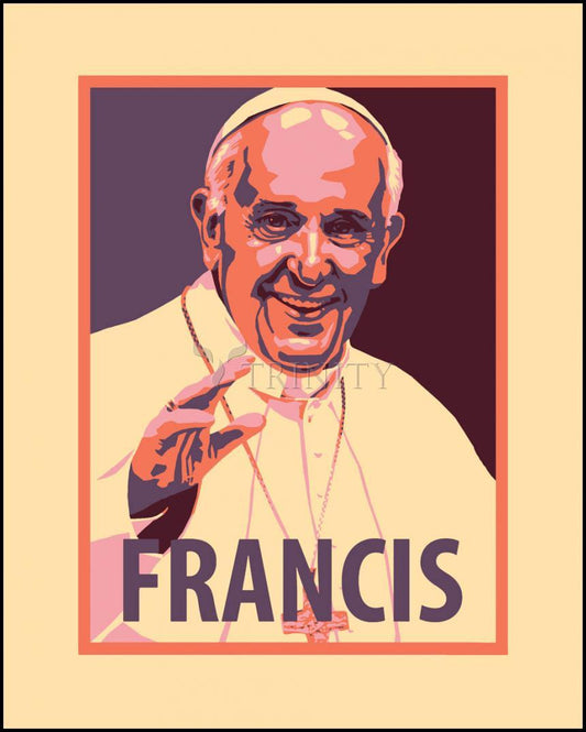 Pope Francis - Wood Plaque by Julie Lonneman - Trinity Stores