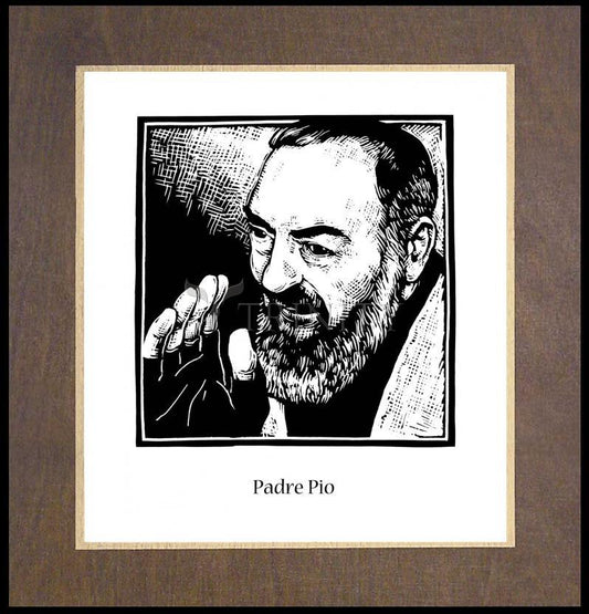 St. Padre Pio - Wood Plaque Premium by Julie Lonneman - Trinity Stores