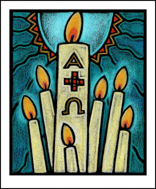 Paschal Candle - Wood Plaque by Julie Lonneman - Trinity Stores