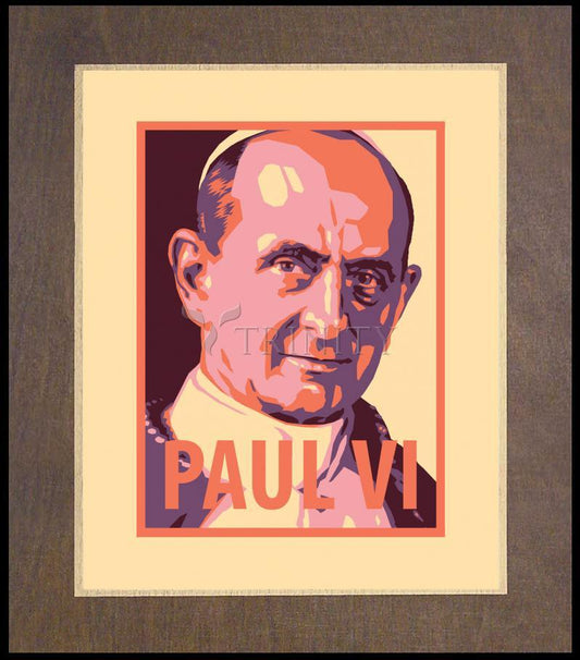 St. Pope Paul VI - Wood Plaque Premium by Julie Lonneman - Trinity Stores
