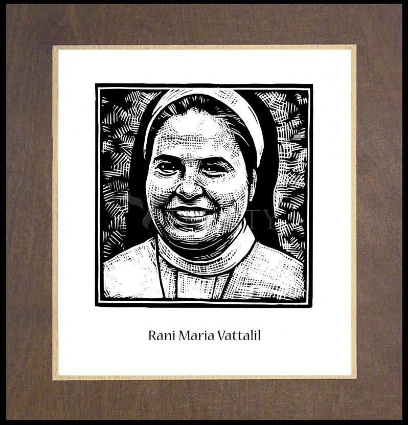St. Rani Maria Vattalil - Wood Plaque Premium by Julie Lonneman - Trinity Stores