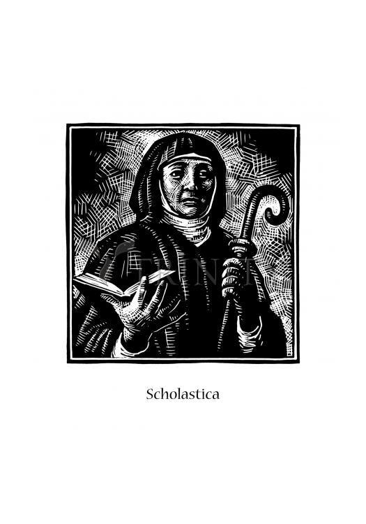 St. Scholastica - Holy Card by Julie Lonneman - Trinity Stores