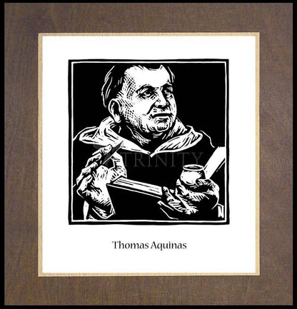 St. Thomas Aquinas - Wood Plaque Premium by Julie Lonneman - Trinity Stores