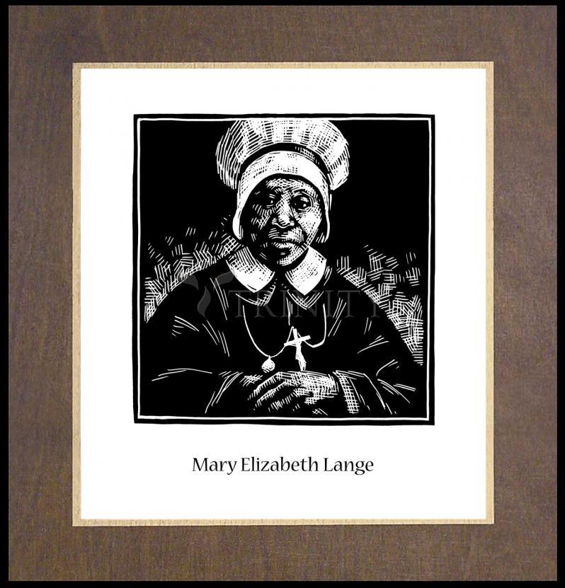 Ven. Mary Elizabeth Lange - Wood Plaque Premium by Julie Lonneman - Trinity Stores
