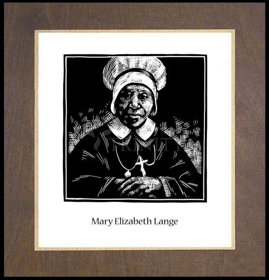 Ven. Mary Elizabeth Lange - Wood Plaque Premium by Julie Lonneman - Trinity Stores
