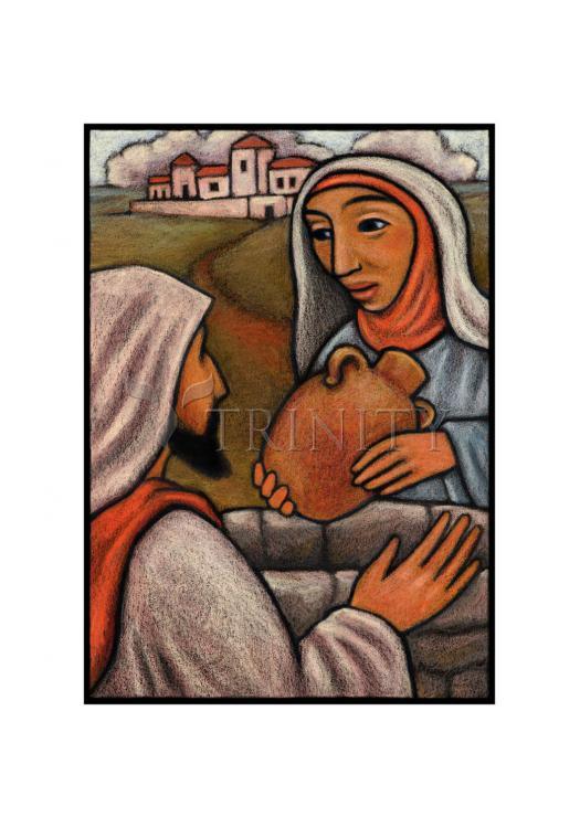 Lent, 3rd Sunday - Woman at the Well - Holy Card by Julie Lonneman - Trinity Stores