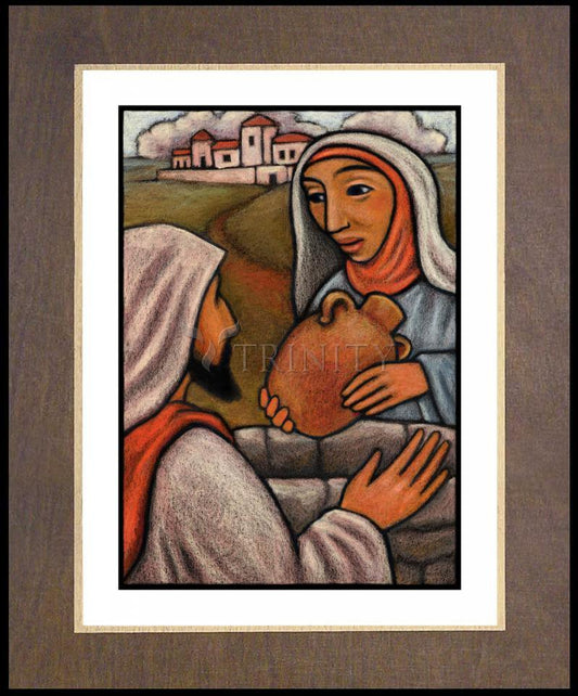 Lent, 3rd Sunday - Woman at the Well - Wood Plaque Premium by Julie Lonneman - Trinity Stores