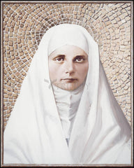 Wood Plaque - Blessed Virgin Mary by L. Glanzman