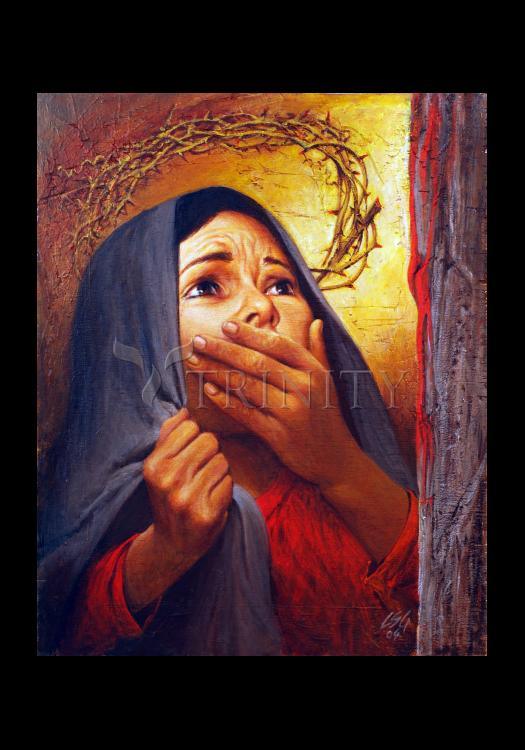 Mary at the Cross - Holy Card by Louis Glanzman - Trinity Stores