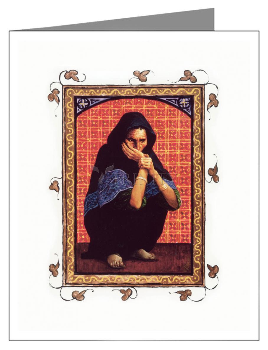 Woman with a Hemorrhage - Note Card Custom Text by Louis Glanzman - Trinity Stores