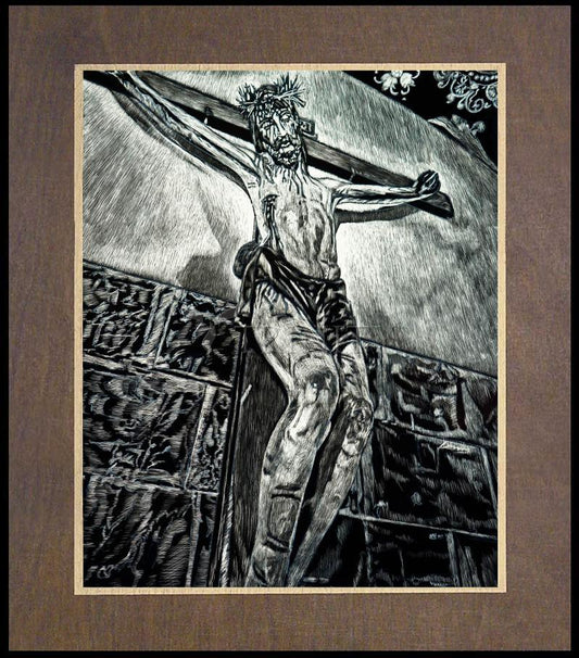 Crucifix, Coricancha, Peru - Wood Plaque Premium by Lewis Williams, OFS - Trinity Stores