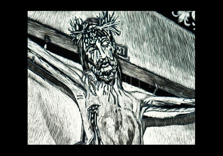 Crucifix, Coricancha Peru: "I Thirst" - Holy Card by Lewis Williams, OFS - Trinity Stores
