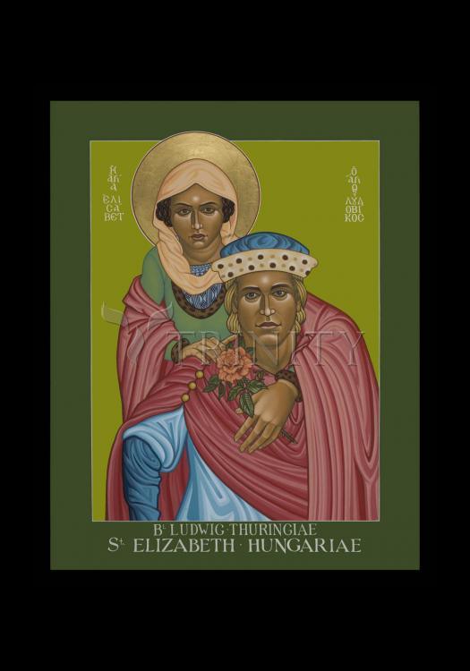 St. Elizabeth of Hungary and Bl. Ludwig of Thuringia - Holy Card by Lewis Williams, OFS - Trinity Stores