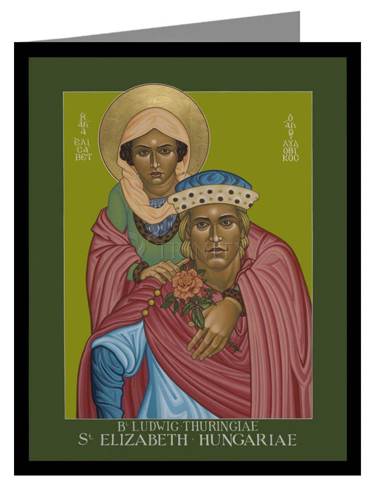 St. Elizabeth of Hungary and Bl. Ludwig of Thuringia - Note Card by Lewis Williams, OFS - Trinity Stores
