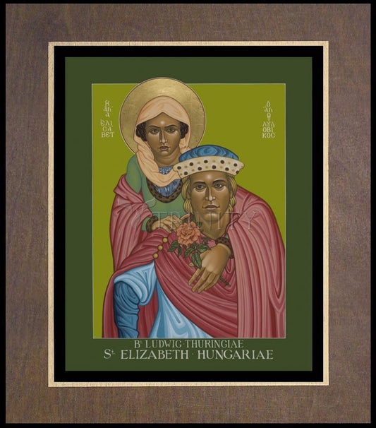 St. Elizabeth of Hungary and Bl. Ludwig of Thuringia - Wood Plaque Premium by Lewis Williams, OFS - Trinity Stores