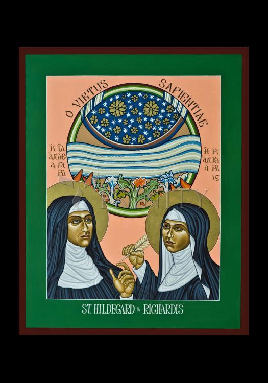St. Hildegard of Bingen and her Assistant Richardis - Holy Card by Lewis Williams, OFS - Trinity Stores