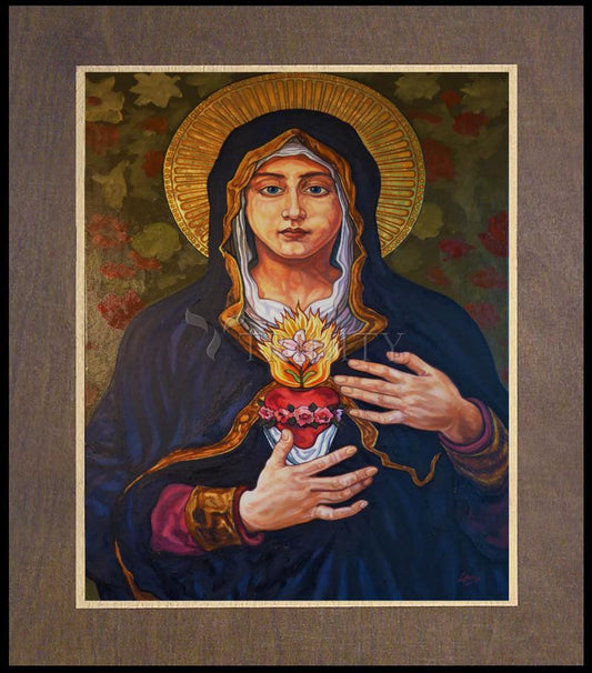 Immaculate Heart of Mary - Wood Plaque Premium by Lewis Williams, OFS - Trinity Stores