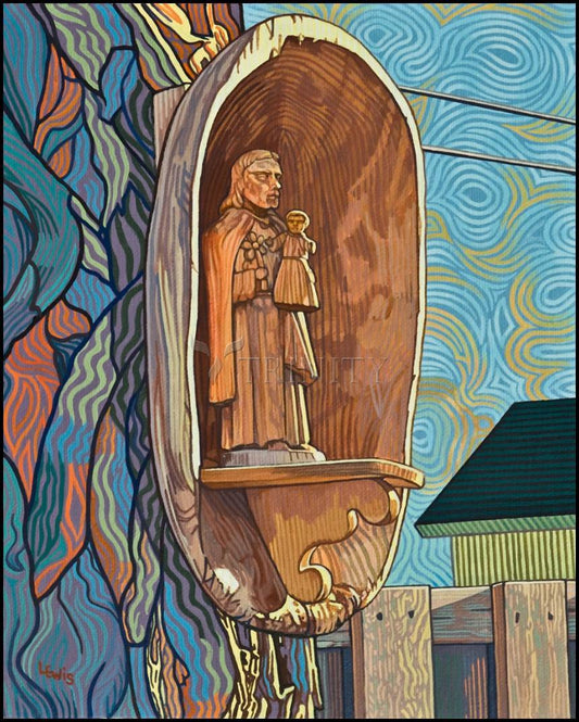 St. Joseph and Infant Jesus - Wood Plaque by Lewis Williams, OFS - Trinity Stores