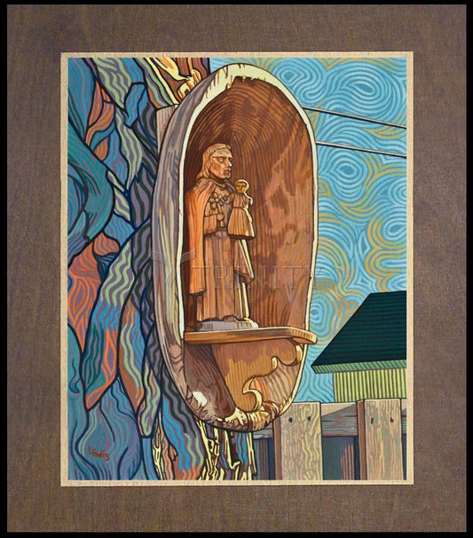 St. Joseph and Infant Jesus - Wood Plaque Premium by Lewis Williams, OFS - Trinity Stores
