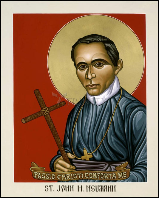 St. John Nepomucene Neumann - Wood Plaque by Lewis Williams, OFS - Trinity Stores