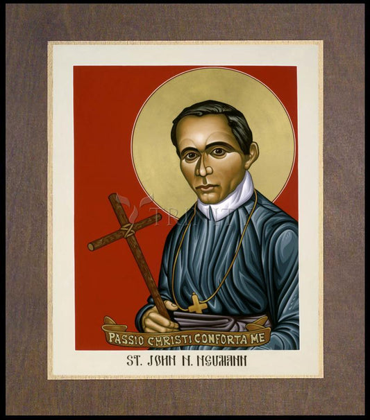 St. John Nepomucene Neumann - Wood Plaque Premium by Lewis Williams, OFS - Trinity Stores