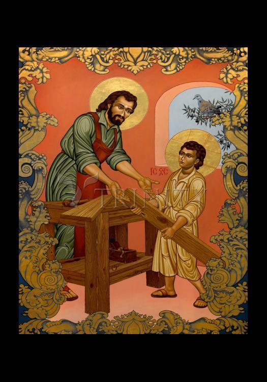 St. Joseph and Christ Child - Holy Card by Lewis Williams, OFS - Trinity Stores