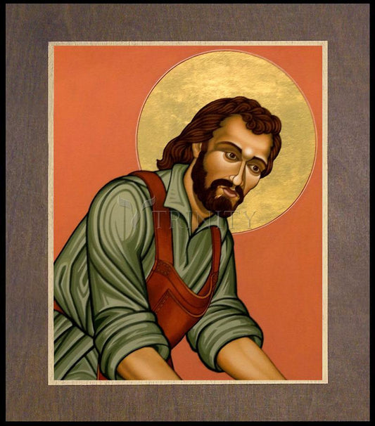 St. Joseph the Worker - Wood Plaque Premium by Lewis Williams, OFS - Trinity Stores