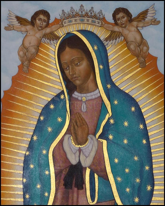 Our Lady of Guadalupe Crowned - Wood Plaque by Lewis Williams, OFS - Trinity Stores