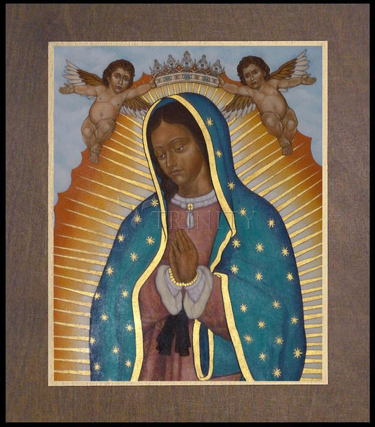 Our Lady of Guadalupe Crowned - Wood Plaque Premium by Lewis Williams, OFS - Trinity Stores