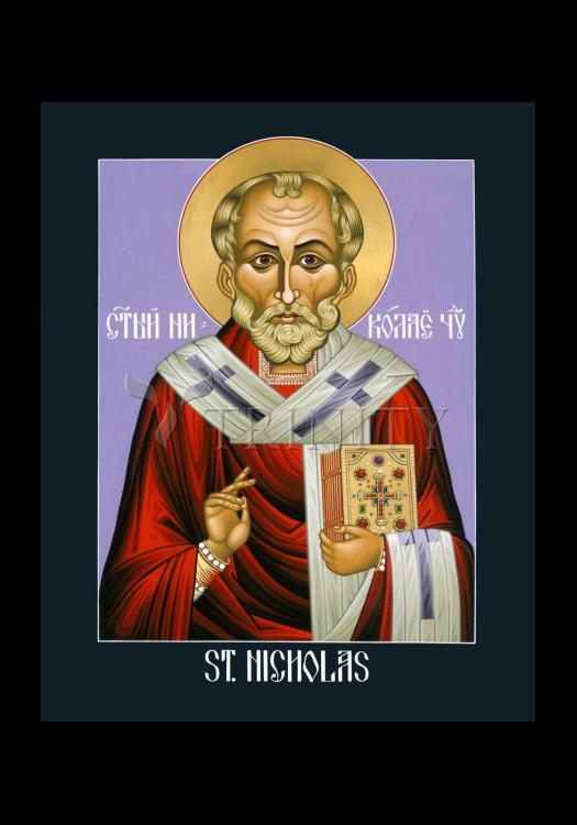 St. Nicholas, Wonderworker - Holy Card by Lewis Williams, OFS - Trinity Stores