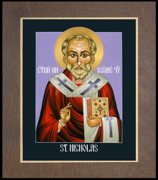 St. Nicholas, Wonderworker - Wood Plaque Premium by Lewis Williams, OFS - Trinity Stores