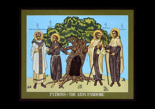 Patrons of the AIDS Pandemic - Holy Card by Lewis Williams, OFS - Trinity Stores
