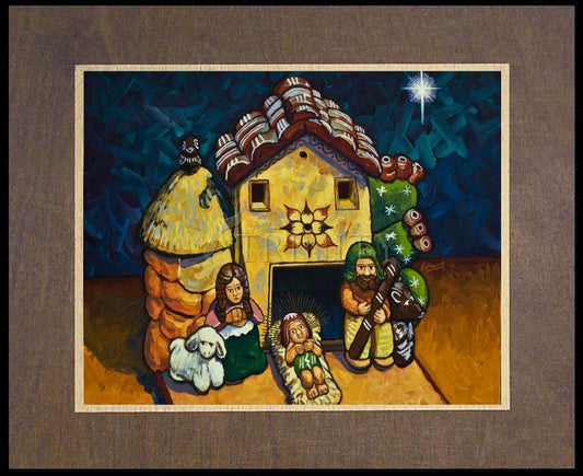 Peruvian Nativity - Wood Plaque Premium by Lewis Williams, OFS - Trinity Stores