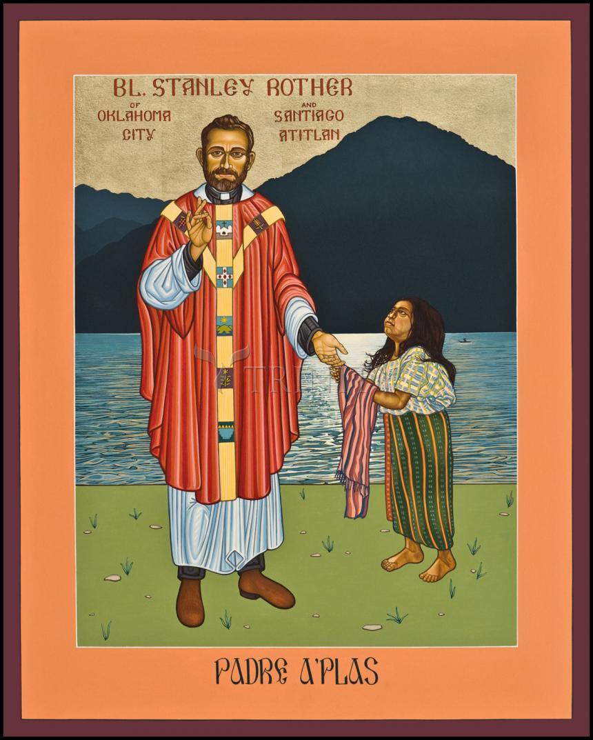 Bl. Stanley Rother - Wood Plaque by Lewis Williams, OFS - Trinity Stores