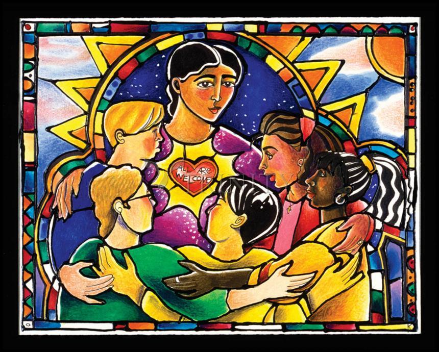 All Are Welcome - Wood Plaque by Br. Mickey McGrath, OSFS - Trinity Stores