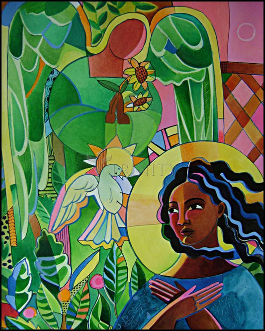 Annunciation Quilt - Wood Plaque by Br. Mickey McGrath, OSFS - Trinity Stores