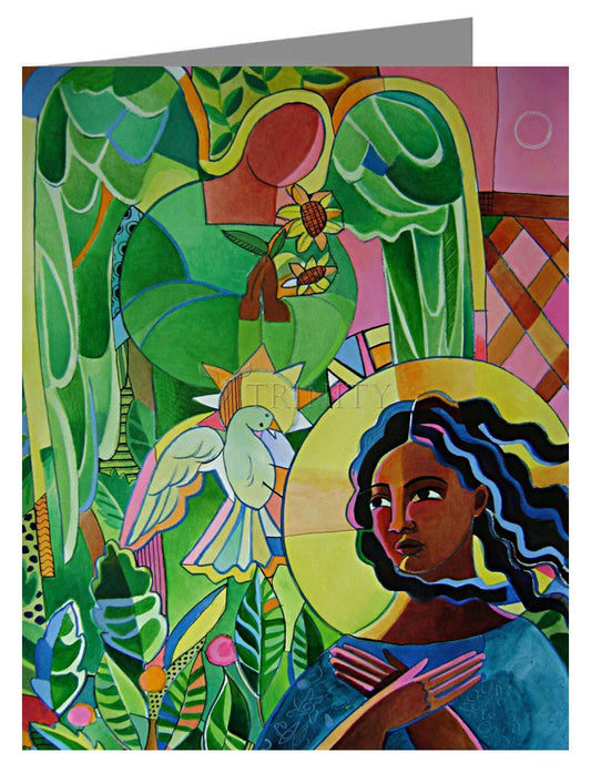 Annunciation Quilt - Note Card Custom Text by Br. Mickey McGrath, OSFS - Trinity Stores