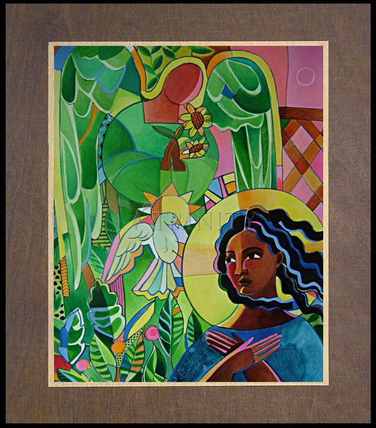 Annunciation Quilt - Wood Plaque Premium by Br. Mickey McGrath, OSFS - Trinity Stores
