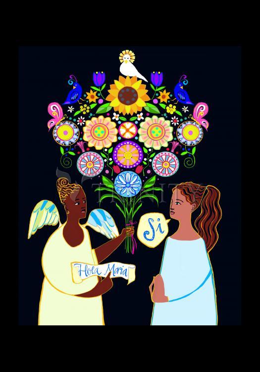 Annunciation - Spanish - Holy Card by Br. Mickey McGrath, OSFS - Trinity Stores