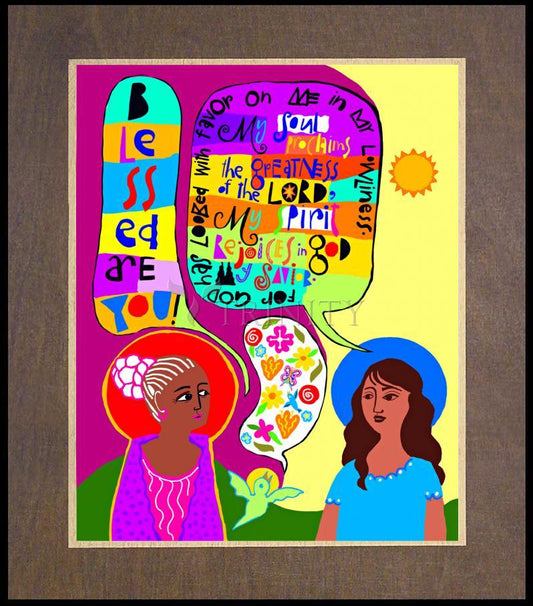 Visitation - Blessed Are You - Wood Plaque Premium by Br. Mickey McGrath, OSFS - Trinity Stores