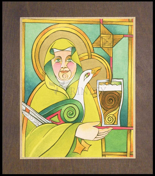 St. Brigid of 100,000 Welcomes - Wood Plaque Premium by Br. Mickey McGrath, OSFS - Trinity Stores
