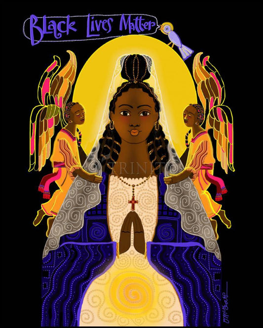 Black Lives Matter Madonna - Wood Plaque by Br. Mickey McGrath, OSFS - Trinity Stores