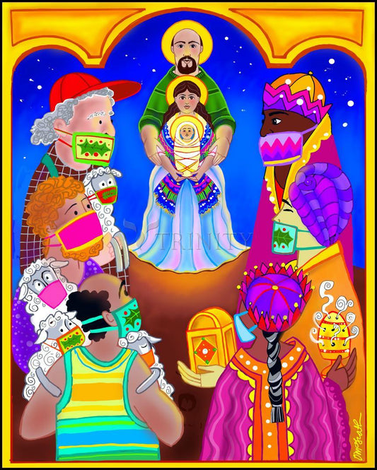 Beneath the Masks - Wood Plaque by Br. Mickey McGrath, OSFS - Trinity Stores