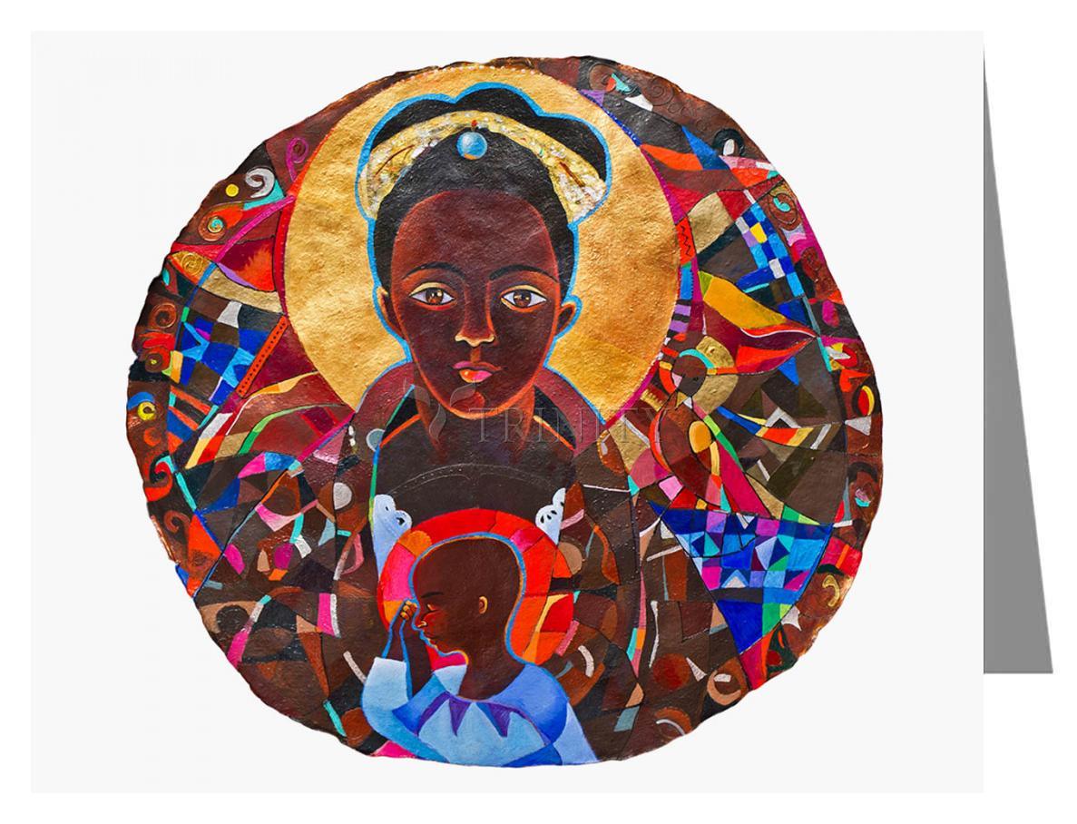 Black Madonna Mandala - Note Card Custom Text by Br. Mickey McGrath, OSFS - Trinity Stores