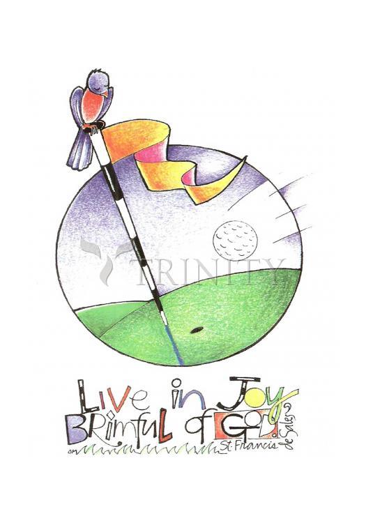 Golfer: Brimful of Joy - Holy Card by Br. Mickey McGrath, OSFS - Trinity Stores